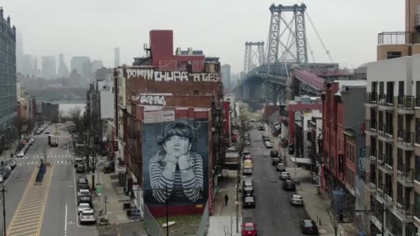 Williamsburg Bridge Brooklyn Während Des Coronavirus Ausbruchs März 2020 — Stockvideo