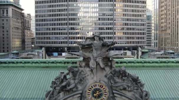 Grand Central Station Clock Nyc Während Des Coronavirus Ausbruchs März — Stockvideo