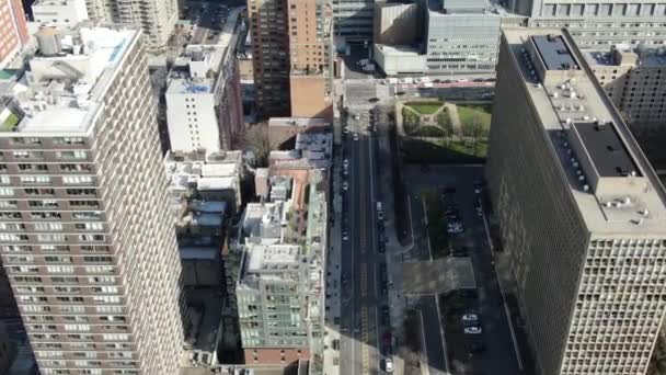 Nyc 2020 Lockdown Aerial Midtown Manhattan Downtown — стокове відео