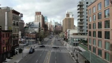 Aerial of Downtown Manhattan, NYC