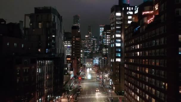Aérea Del Distrito Meatpacking Nueva York Por Noche — Vídeo de stock