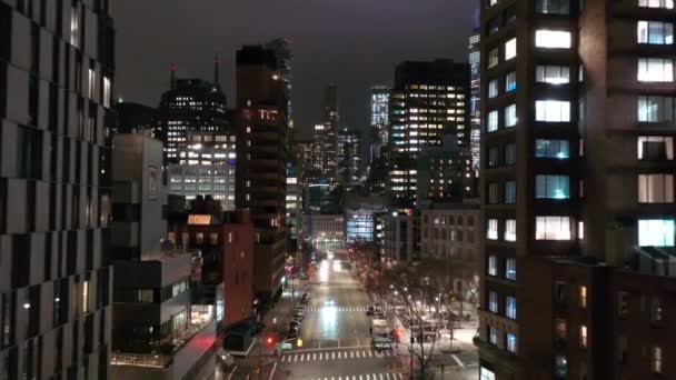 Aerial Meatpacking District Nyc Night — Vídeo de Stock