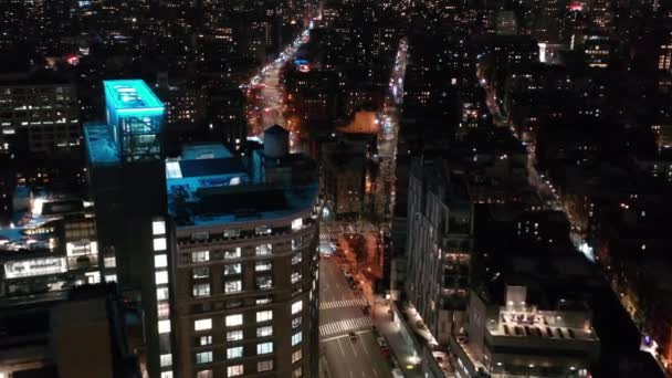Aerial Meatpacking District Nyc Night — Stock video