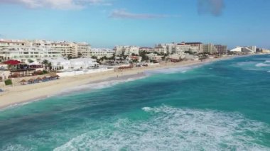 Aerial of Cancun, Mexico Zona Hotelera