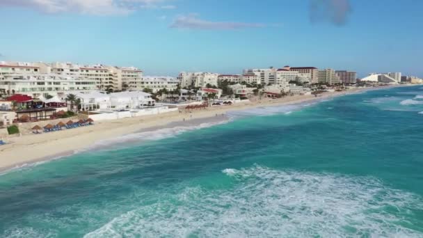 Aerial Cancun Mexico Zona Hotelera — Stockvideo