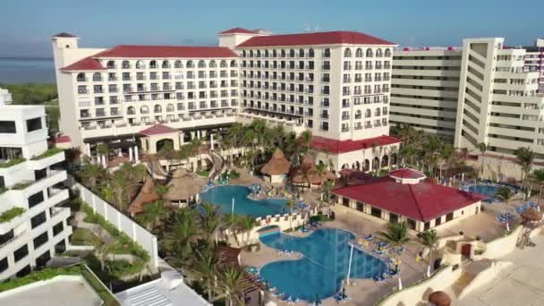 Aerial Cancun Mexico Zona Hotelera — Vídeos de Stock