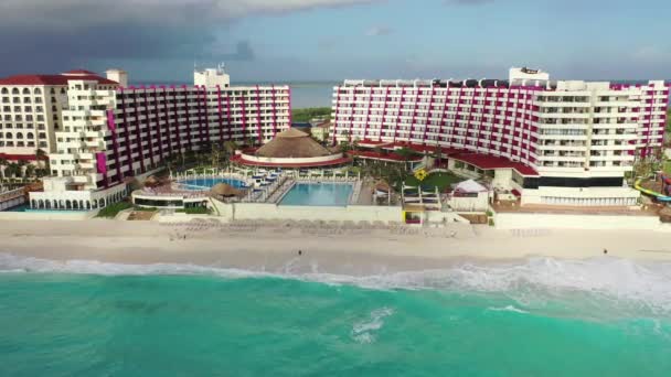 Aerial Cancun Mexico Zona Hotelera — Stock videók