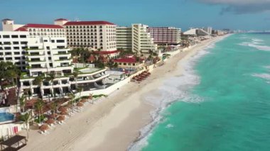 Aerial of Cancun, Mexico Zona Hotelera