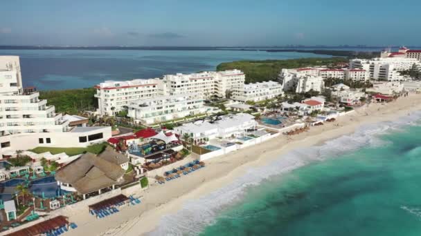 Aerial Cancun Mexico Zona Hotelera — Stockvideo