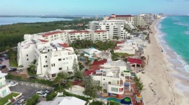 Aerial of Cancun, Mexico Zona Hotelera