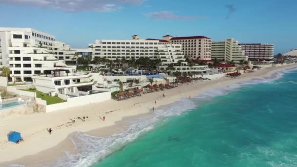 Aerial Cancun Mexico Zona Hotelera — Stockvideo