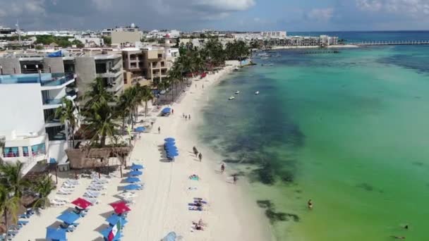 Flygfoto Playa Del Carmen Mexiko — Stockvideo