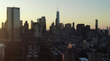 Aerial of the Lower East Side, NYC during the Coronavirus Pandemic in 2020
