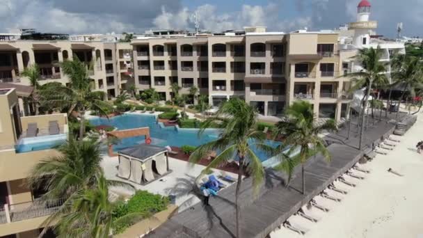 Flygfoto Playa Del Carmen Mexiko — Stockvideo