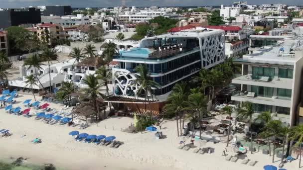 Flygfoto Playa Del Carmen Mexiko — Stockvideo