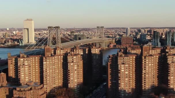 Antenn Från Williamsburgbron Brooklyn — Stockvideo