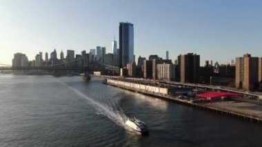 Aerial of the Manhattan Bridge, NYC
