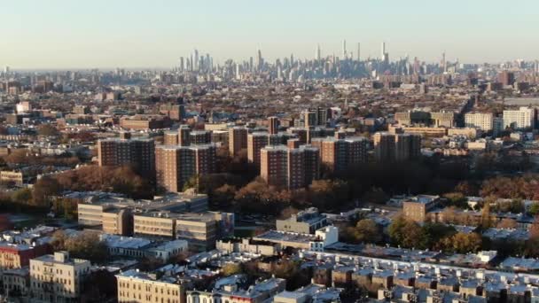 Εναέρια Του Crown Heights Στο Μπρούκλιν Νέα Υόρκη — Αρχείο Βίντεο