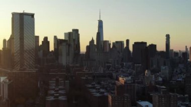 Aerial of the Lower East Side, NYC during the Coronavirus Pandemic in 2020
