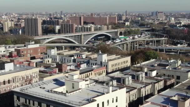 Aérea Washington Heights Manhattan Nueva York — Vídeo de stock