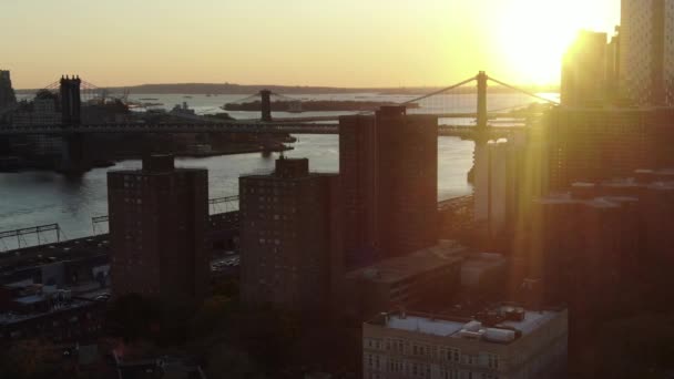 Aerial Manhattan Bridge Nyc — Stockvideo