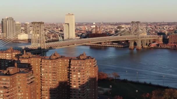 Williamsburg Köprüsü Havalimanı Brooklyn New York — Stok video