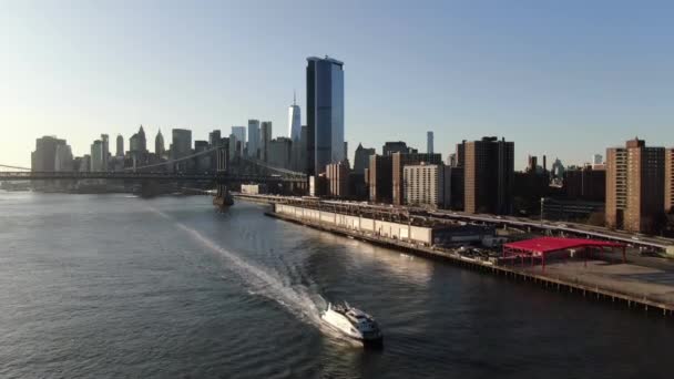 Εναέρια Της Γέφυρας Μανχάταν Νέα Υόρκη — Αρχείο Βίντεο
