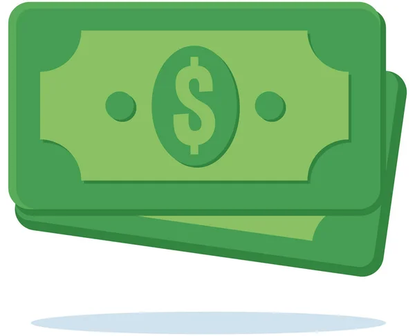 Para vektör simgesi. Gönderenden alıcıya giden banknot dolar. Para, servet, yatırım ve finans kavramları için tasarım illüstrasyonu