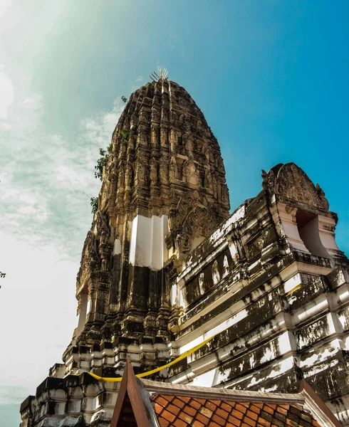 Binnen Wat Mahathat Oude Tempel Plaats Van Aanbidding Provincie Ratchaburi — Stockfoto