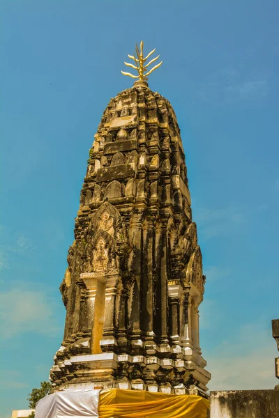 Binnen Wat Mahathat Oude Tempel Plaats Van Aanbidding Provincie Ratchaburi — Stockfoto