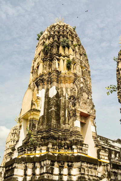 Binnen Wat Mahathat Oude Tempel Plaats Van Aanbidding Provincie Ratchaburi — Stockfoto