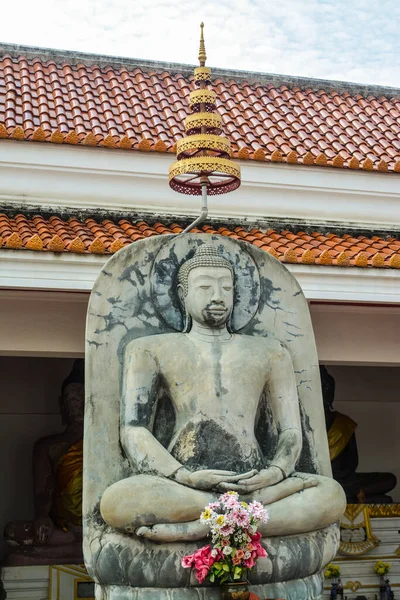 Wat Mahathat Является Старым Храмом Место Поклонения Находится Провинции Ратчабури — стоковое фото