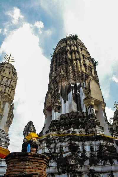 Dentro Wat Mahathat Templo Velho Lugar Culto Está Província Ratchaburi — Fotografia de Stock