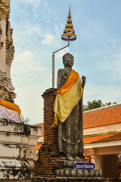 Dentro Wat Mahathat Templo Velho Lugar Culto Está Província Ratchaburi — Fotografia de Stock