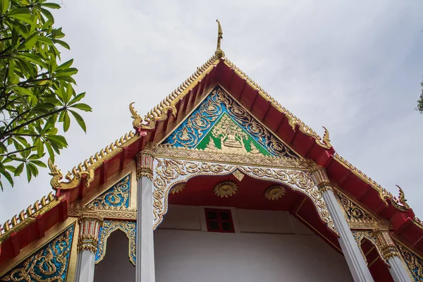 Interiér Umění Wat Khao Wang Buddhistický Chrám Provincii Ratchaburi Thajsku — Stock fotografie