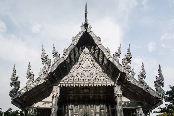 Dentro Wat Pho Rattanaram Ratchaburi Tailândia Templo Budista Decorado Com — Fotografia de Stock