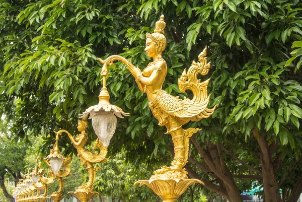 Dentro Wat Pho Rattanaram Ratchaburi Tailandia Templo Buddhist Decorado Con —  Fotos de Stock