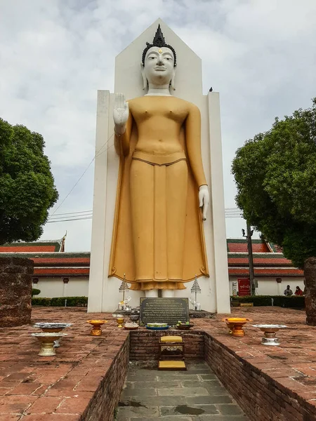 Estátua Buda Wat Phra Rattana Mahathat Phitsanulok Província Tailândia — Fotografia de Stock