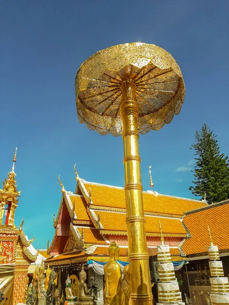 Dentro Wat Phra Doi Suthep Templo Budista Província Chiang Mai — Fotografia de Stock