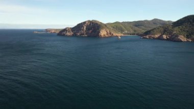 Illa Murada, north of Ibiza, in the town of Portinatx. Video recorded with drone.