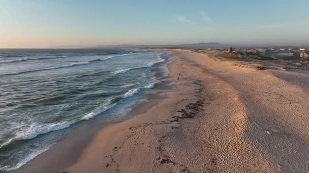 Sand Rocks Atlantic Sea Background — 图库视频影像
