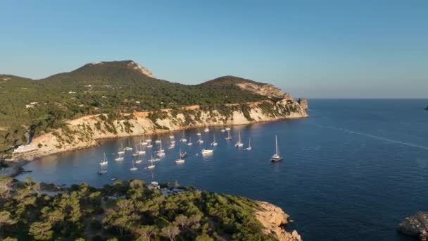 Aerial Video Vedra Vedranell Islands Front Beach Full Boats Yachts — Video