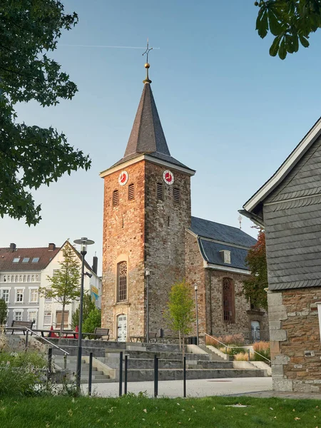 Velbert August 2021 Alte Evangelische Kirche Der Innenstadt Umgeben Von — Stockfoto