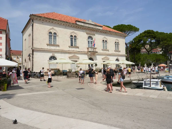 Jelsa Croatia July 2021 Marina Old Town Tourists Island Hvar — Stock Photo, Image