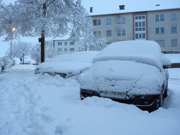 Heiligenhaus Alemania Enero 2021 Ataque Invierno Alemania Fuertes Nevadas Nrw — Foto de Stock