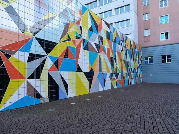 Ντίσελντορφ Γερμανία Δεκεμβρίου 2020 Τείχος Στην Πλατεία Της Πόλης Δίπλα — Φωτογραφία Αρχείου