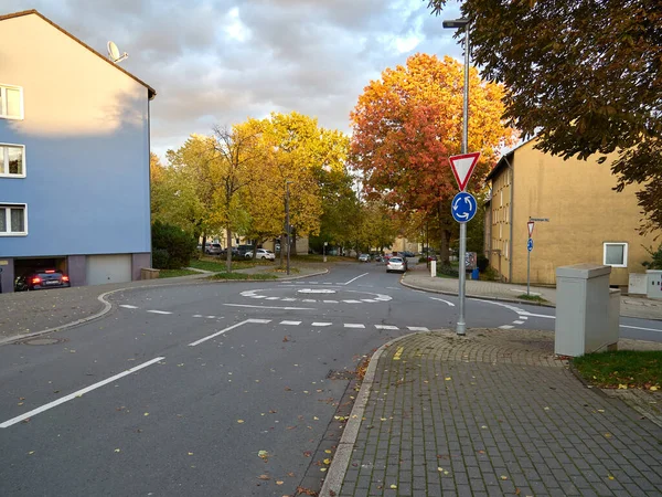 Heiligenhaus Nrw Germany October 2020 View Circular Intersection Nonnenbruch District — Stock Photo, Image