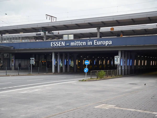Essen Nrw Germany Dworzec Główny Podpisz Stacji Kolejowej Essen Essen — Zdjęcie stockowe