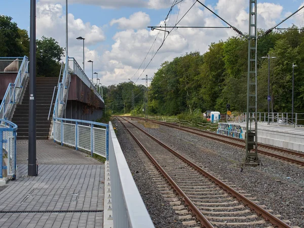 Ratingen Nrw Germany 2020 Estação Ferroviária Ratingen Hoesel Vista Plataforma — Fotografia de Stock