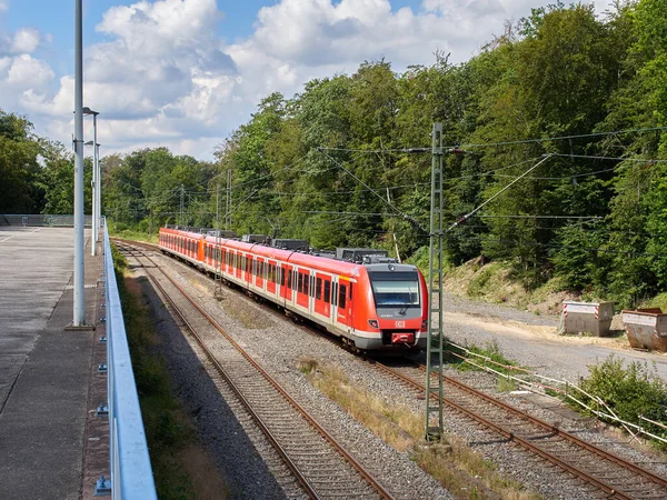 Ratingen Nrw Germany 2020 Estação Ferroviária Ratingen Hoesel Vista Plataforma — Fotografia de Stock